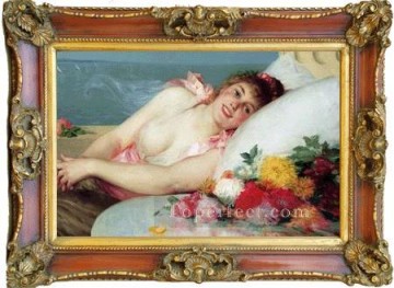 bath girl oil painting Painting - WB 229 1 antique oil painting frame corner